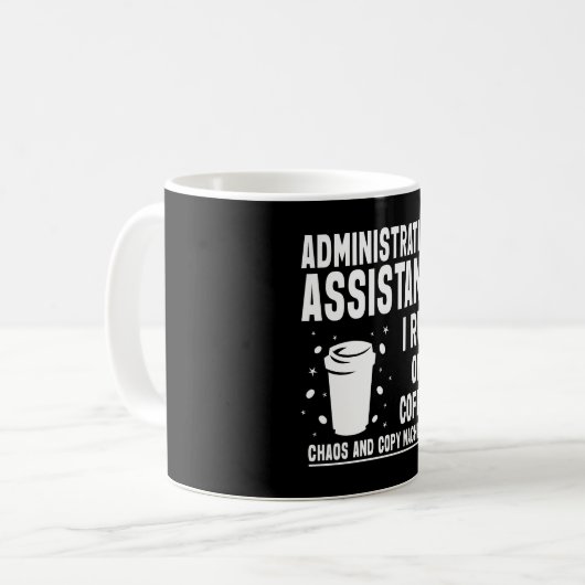 Grappige offerte voor administratief assistent koffiemok (Voorkant links)