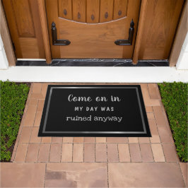 Grappige offerte zilveren rand gepersonaliseerd deurmat