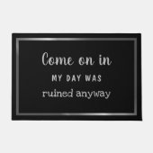 Grappige offerte zilveren rand gepersonaliseerd deurmat (Voorkant)