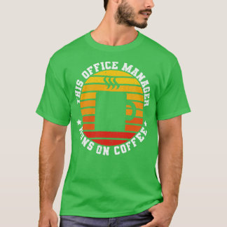 Grappige Office Manager Koffieliefhebber Retro T-shirt