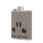 Grappige ogen Flask Glimlach met aangepaste kleur  Heupfles (Links)