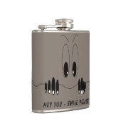 Grappige ogen Flask Glimlach met aangepaste kleur  Heupfles (Rechts)