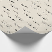 Grappige ogen inkt tekenen fijne kunst patroon gir cadeaupapier (Hoek)