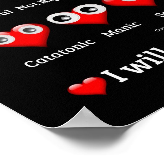 Grappige Ogen, Valentijnsharten, Ik hou van je Poster (Hoek)