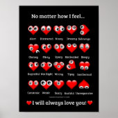 Grappige Ogen, Valentijnsharten, Ik hou van je Poster (Voorkant)