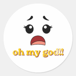Grappige Oh Mijn God Sticker Schattige Geschokte