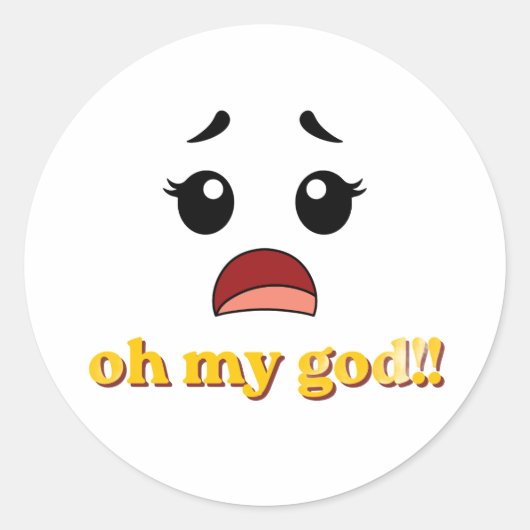 Grappige Oh Mijn God Sticker | Schattige Geschokte (Voorkant)