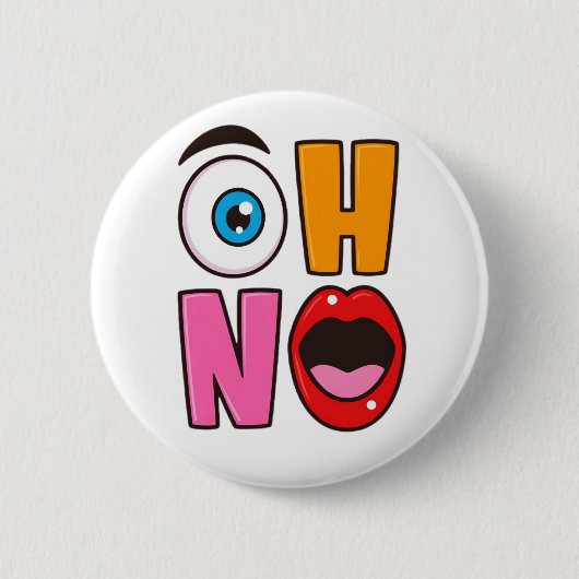 Grappige “Oh nee” Cartoon Ronde Button 5,7 Cm (Voorkant)