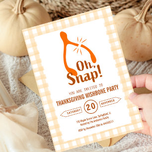 Grappige Oh Snap Kalkoen Wishbone Thanksgiving  Kaart