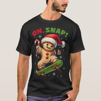 Grappige Oh Snap Koekje Peperkoek Ginger Skateboar T-shirt