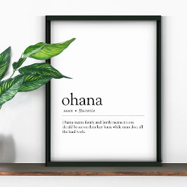 Grappige Ohana Hawaiin Familie Definitie Print