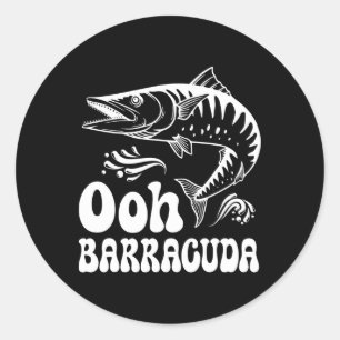 Grappige Ohh Barracuda Vissen Voor Rockmuziek Lief Ronde Sticker