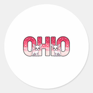 Grappige Ohio Herten Midwestern Feest O-h-i-o Op V Ronde Sticker