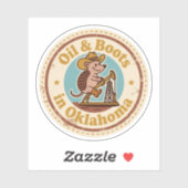 Grappige Oklahoma Armadillo Cowboy Retro Sticker (Vel)