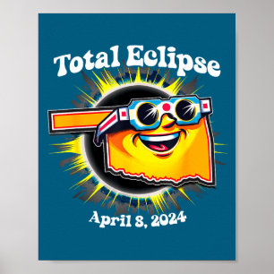 Grappige Oklahoma Eclipse-bril Zonsverduistering Poster