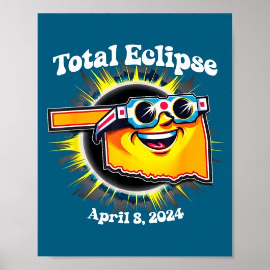 Grappige Oklahoma Eclipse-bril Zonsverduistering Poster (Voorkant)