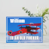 Grappige Old Fokker DR 1 Kaart (Staand voorkant)