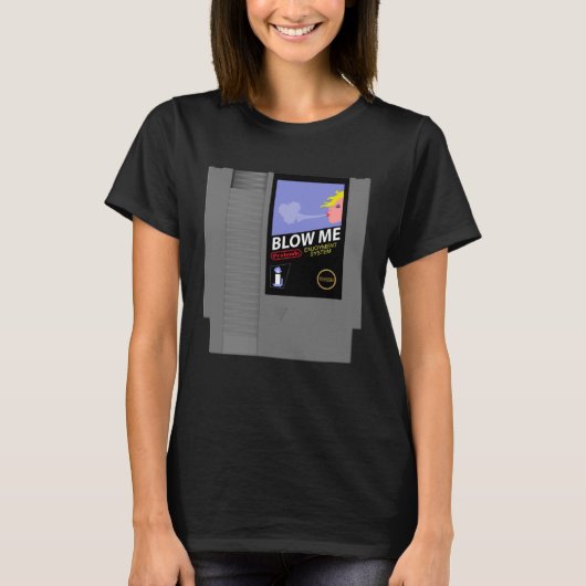 Grappige Old School 80s Retro 8-bit videogame Cart T-shirt (Voorkant)