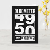 Grappige Oldometer 50ste verjaardag Kaart, Sarcast Kaart (Gele Bloem)