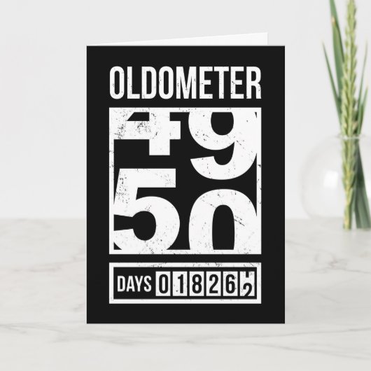 Grappige Oldometer 50ste verjaardagskaart, sarcast Kaart (Voorkant)