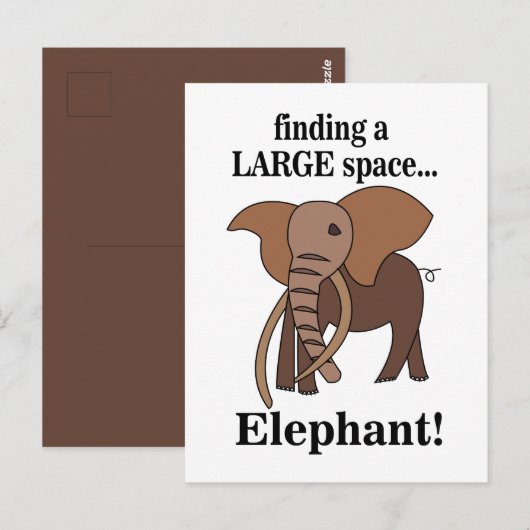 Grappige Olifant Briefkaart (Voorkant / Achterkant)