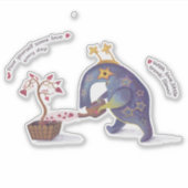 Grappige olifant Custom-Cut Vinyl Sticker (Voorkant)