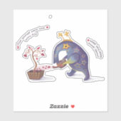 Grappige olifant Custom-Cut Vinyl Sticker (Vel)