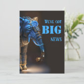 Grappige olifant foto save the date (Staand voorkant)