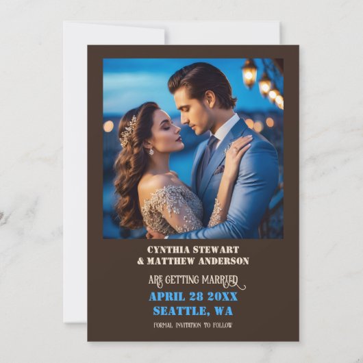 Grappige olifant foto save the date (Achterkant)