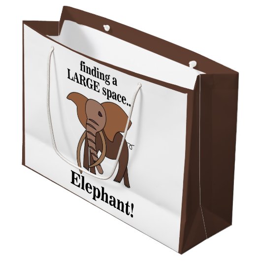 Grappige Olifant Groot Cadeauzakje (Voorkant Gekanteld)