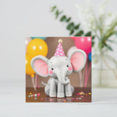 Grappige olifant Happy Birthday Kaart (Staand voorkant)