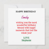 Grappige olifant Happy Birthday Kaart (Achterkant)