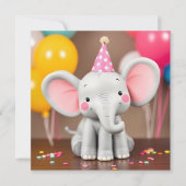 Grappige olifant Happy Birthday Kaart (Voorkant)