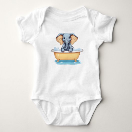 Grappige olifant in bad romper (Voorkant)