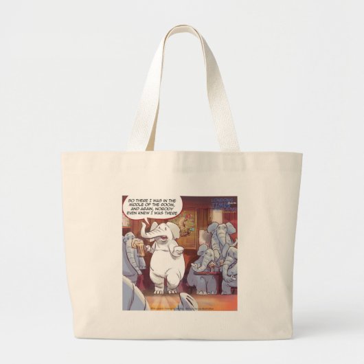 Grappige Olifant in de Kamer Grote Tote Bag (Voorkant)
