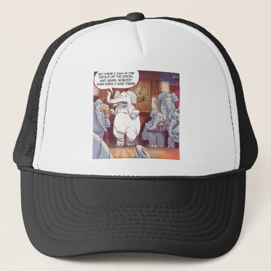 Grappige Olifant in de Kamer Trucker Pet (Voorkant)