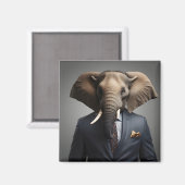 Grappige olifant in pak magneet (Voorkant / Achterkant)