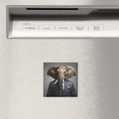 Grappige olifant in pak magneet (Insitu (Vaatwasser))