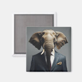 Grappige olifant in pak magneet (Voorkant / Achterkant)