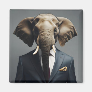 Grappige olifant in pak magneet