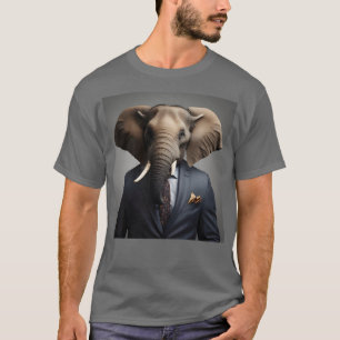 Grappige olifant in pak t-shirt