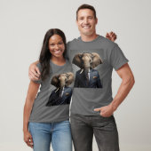 Grappige olifant in pak t-shirt (Unisex)