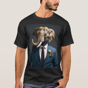Grappige olifant in pak t-shirt