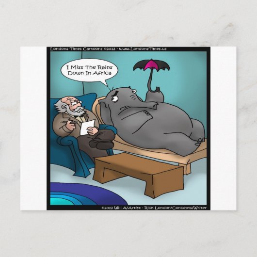 Grappige Olifant in Therapie Briefkaart (Voorkant)