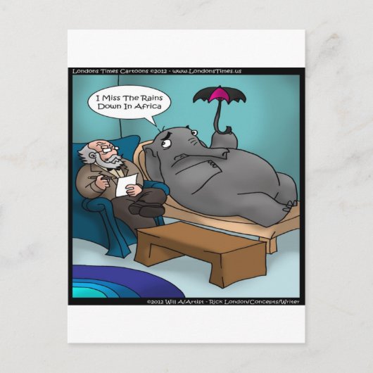 Grappige Olifant in Therapie Briefkaart (Voorkant)