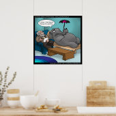 Grappige Olifant In Therapie Poster (Keuken)