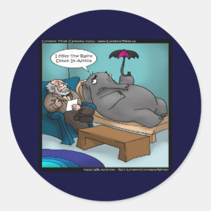 Grappige Olifant in Therapie Ronde Sticker