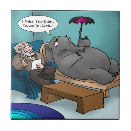 Grappige Olifant in Therapie Tegeltje (Voorkant)