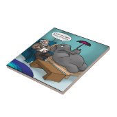 Grappige Olifant in Therapie Tegeltje (Zijkant)