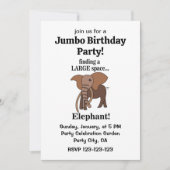 Grappige Olifant Jumbo Verjaardagsfeestje Kaart (Voorkant)